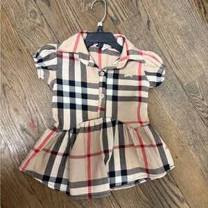 Burberry Beige and Black Plaid Dress